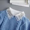 Fashion Cotton Lace Fake White Color Lace Leaves Fake Collar Crystal Beads Elegant Half Shirt Collar Women Fashion