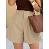 Fashion Casual High Waist Loose Solid Color Wide Leg A Line Women Shorts