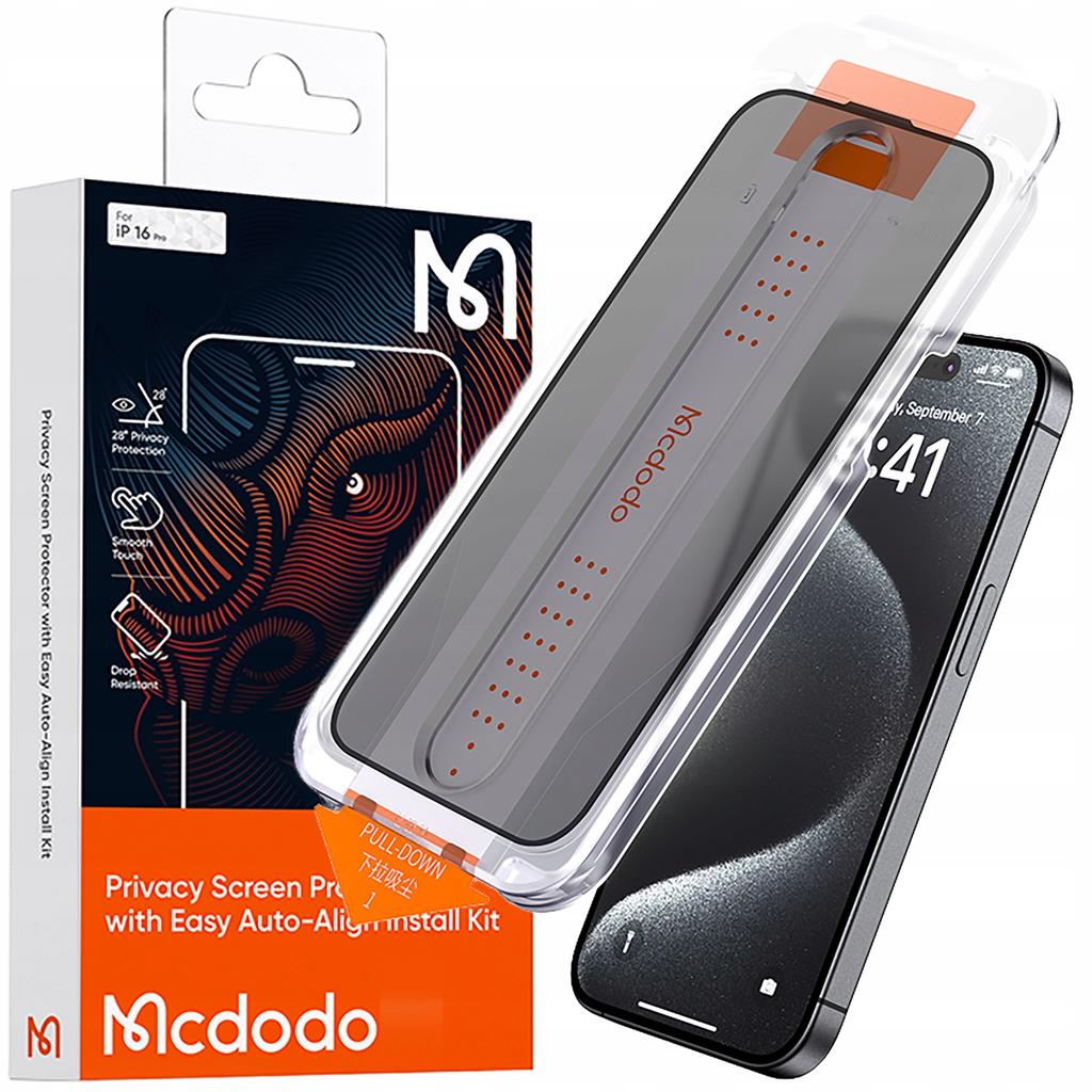 Mcdodo Ez Paste Tempered Glass Privacy Glass For Iphone 16 Pro