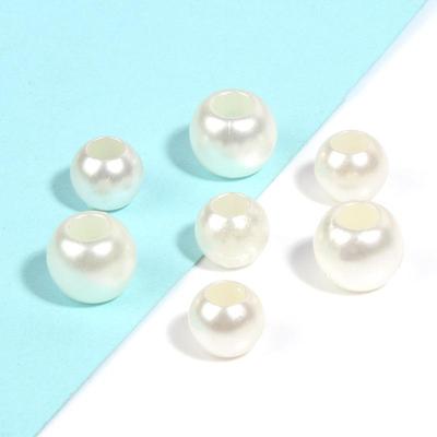 Perles Baril Ovale Imitation Perle Beige ABS Grand Trou pour Bijoux DIY faits main et Tissage