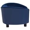 Dog Sofa Blue 69x49x40 cm Plush and Faux Leather