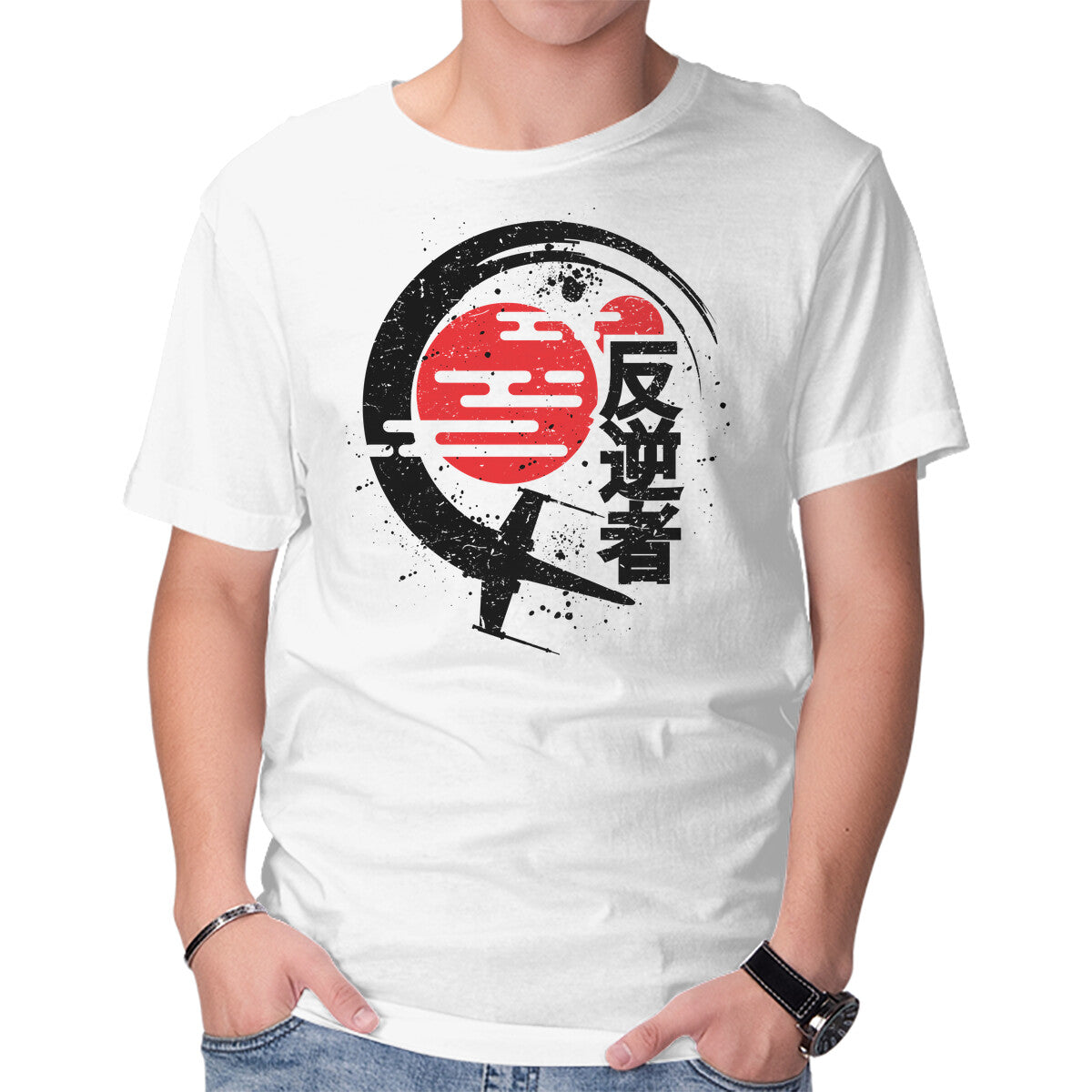 Unisex Crew Neck T-Shirt Rebel Of The Rising Sun Graphic Short Sleeve Casual Tee M