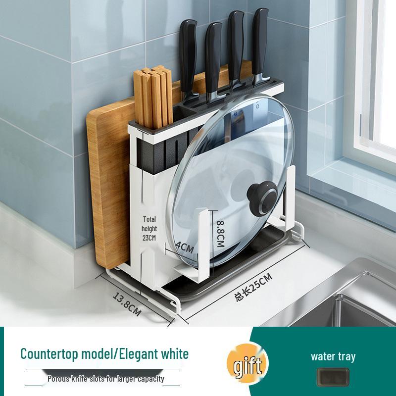 

Multifunctional Stainless Steel Kitchen Knife & Cutting Board Storage Rack