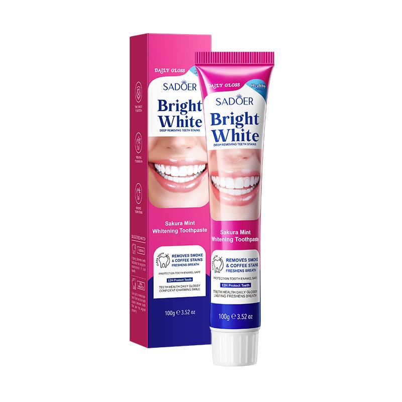 Cherry Blossom Mint Whitening Toothpaste SADOER Clean Teeth Oral Toothpaste