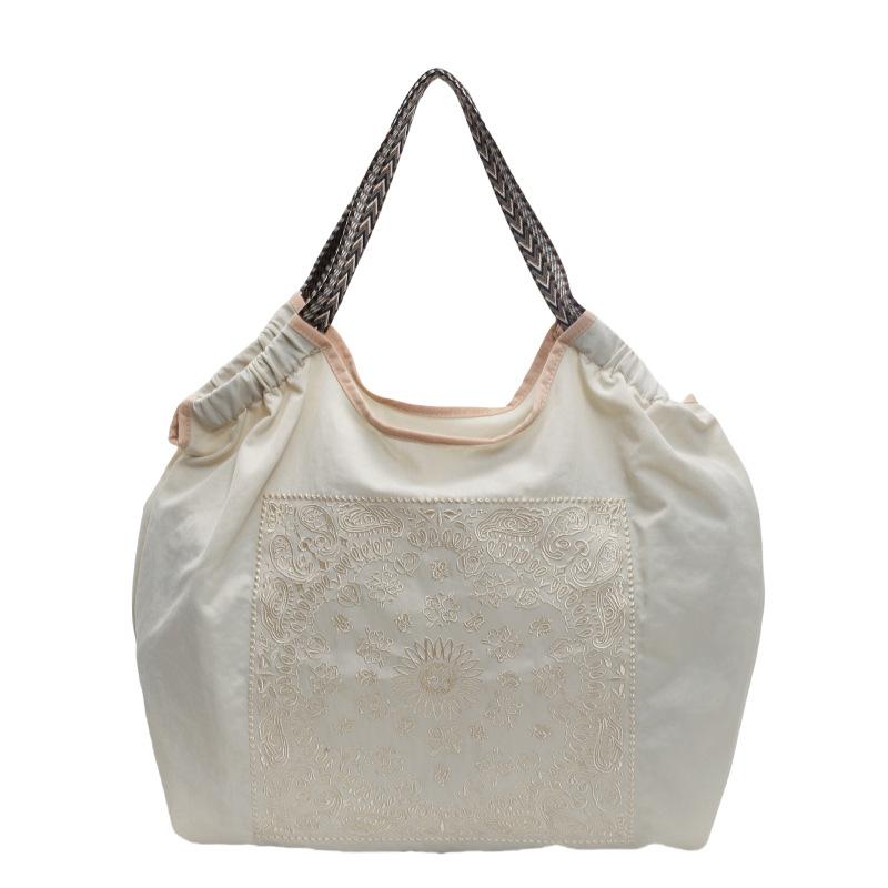 Bags Women's Embroidery Shopping Bags Handbags Large Capacity Commuter Tote Bags Women's Leisure Travel Shoulder Bags