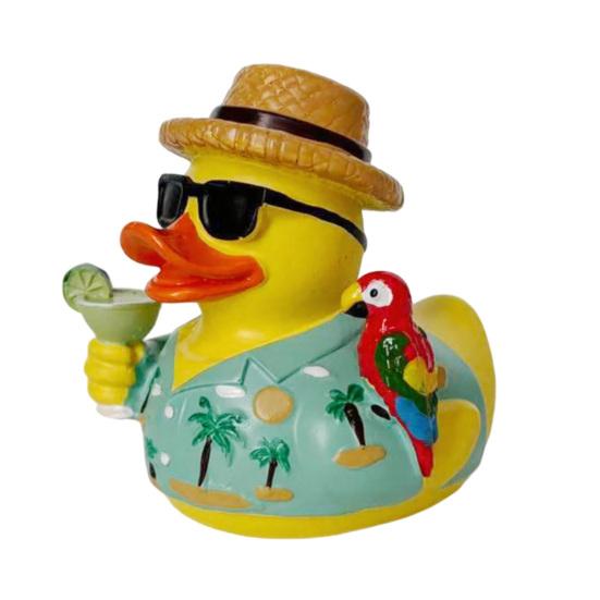 Summer Beach Duck Figurine with Sunglasses Vacation Duck Weather-Resistant