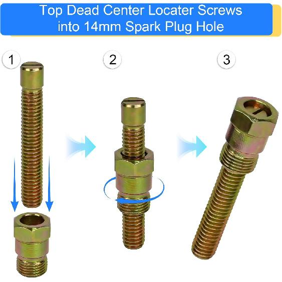 Top Dead Center Locater Screws into 14mm Spark Plug Hole Piston Stop Tool 66792 (1pc)
