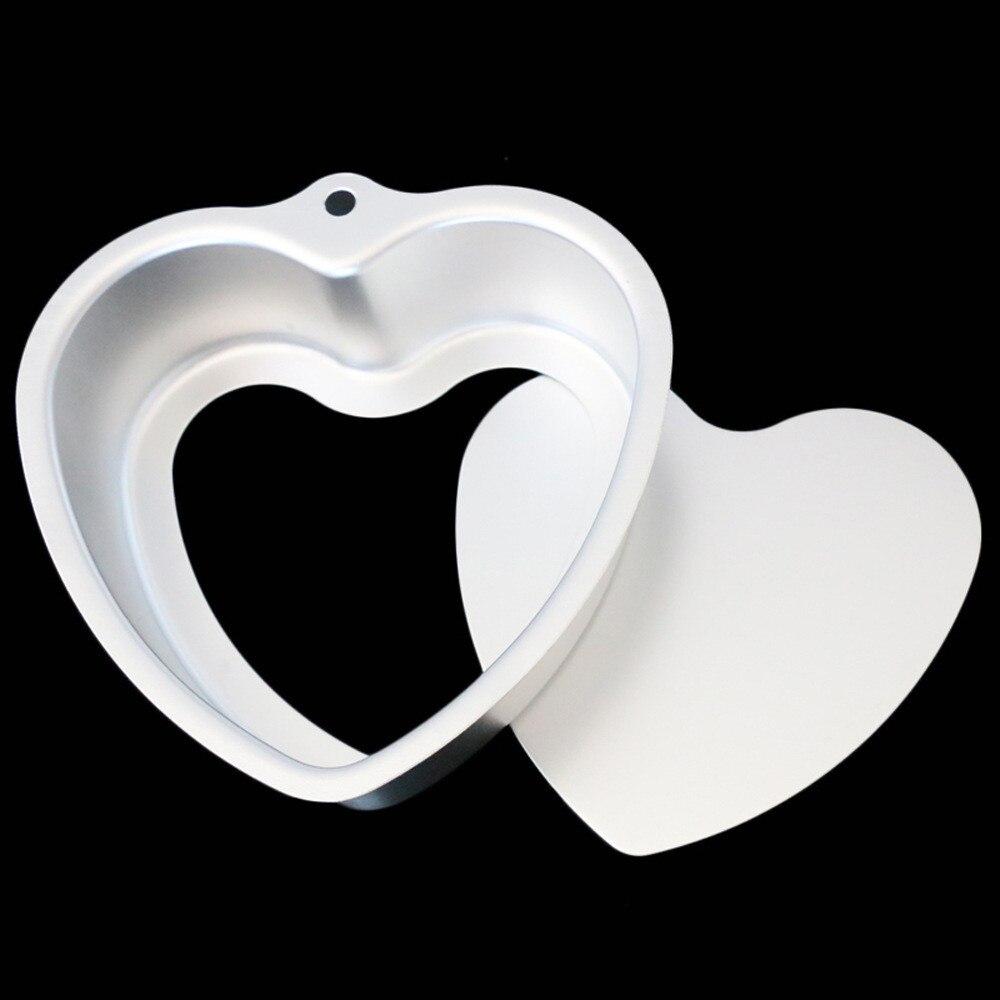 Heart Shape Cake Mold Chiffon Cake Cheese Mousse Anodized Aluminum Removable Bottom Tart Tray Mould Baking Tools