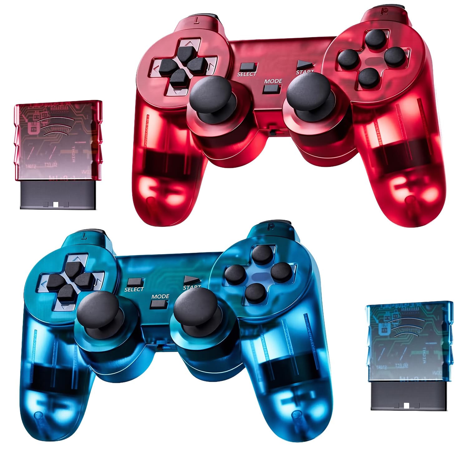 

Retro Classic Wireless Controller for PS2/DS2/PC (Red + Blue)