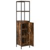 Bathroom Cabinet with Shelves Smoked Oak 36 X 35 X 165 Cm