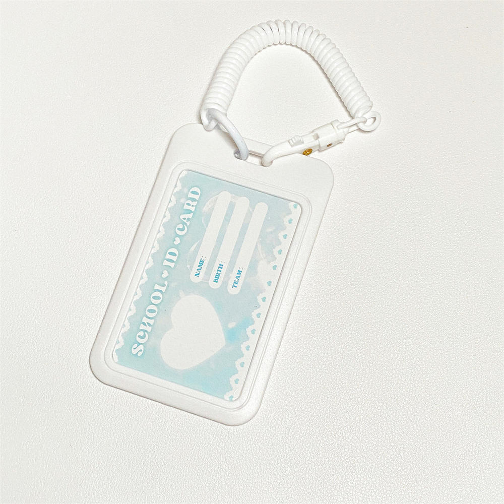 Simple Student Kids Lanyard Card Holder Slim Wallet Boys Pu Id Certificate Bus Door Credit Card Bag for Girls Zipper Coin Purses