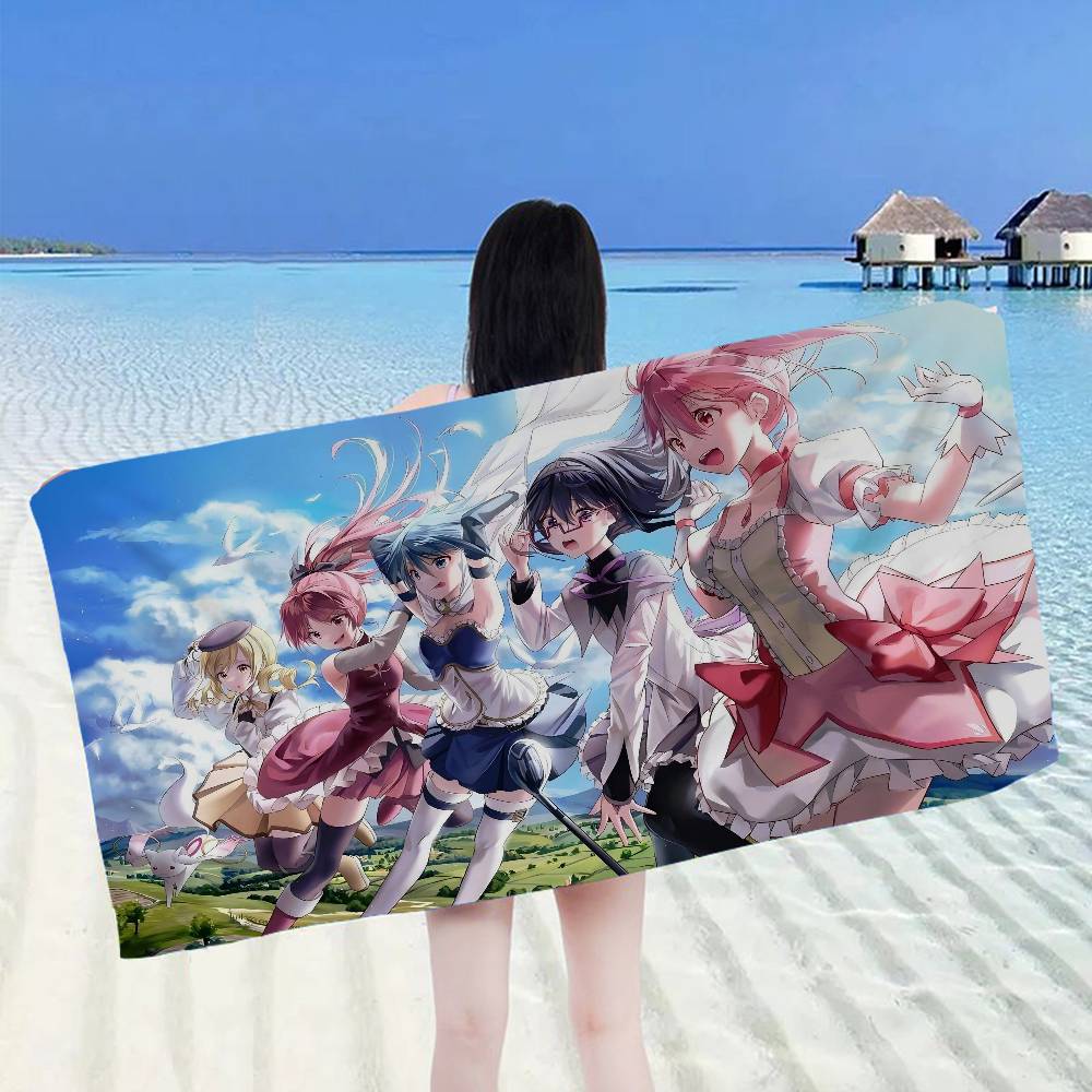 P-Puella Magi Madoka M-Magica Microfiber Beach Towel Absorbent Quick Dry Soft Yoga Swimming Resort Mountain Climbing Towel