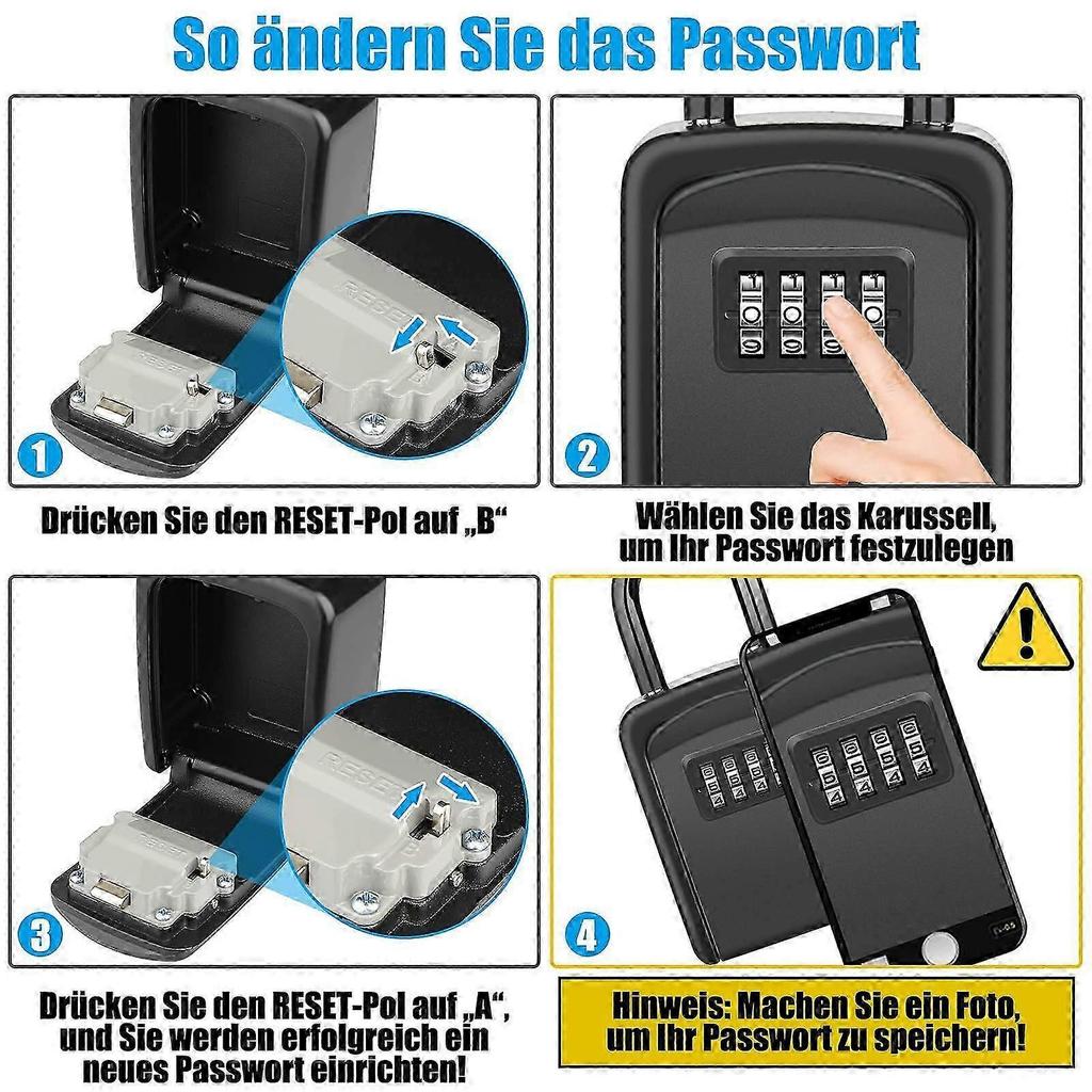 Key Safe With Hanger, [newest] Waterproof Key Box Outdoor Key Box, Combination Key Safe For Home, Garage, School