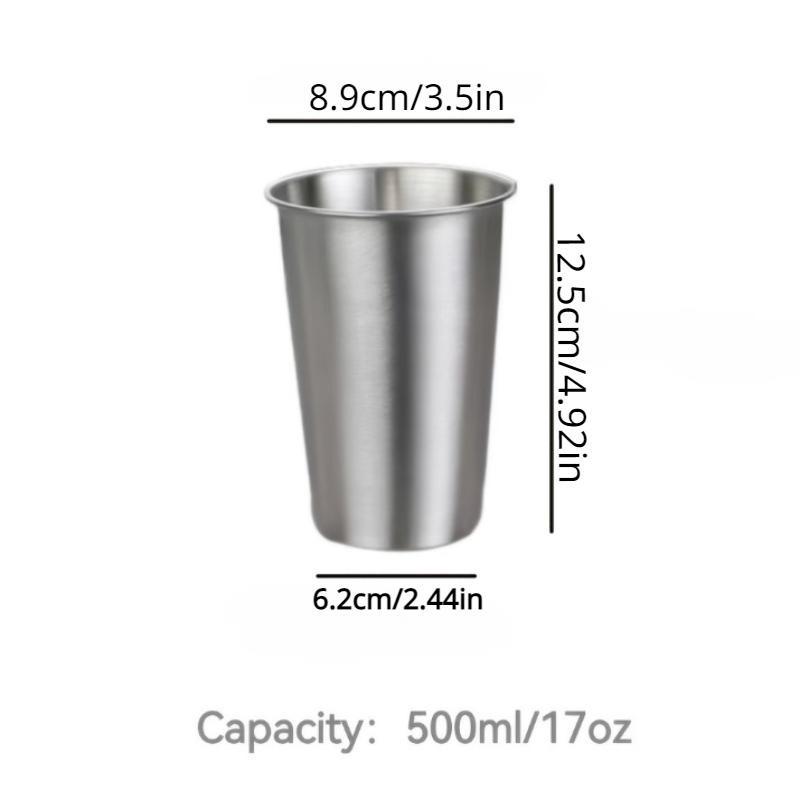 500MLStainless Steel Drinking Mug Stackable Metal Mug for Kids Adults Traveling Daily Use