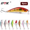 4pcs 69g0234 4colors 9cm354inch Ftk Wobbler Minnow Fishing Lure Bionic Bass Pike Bait