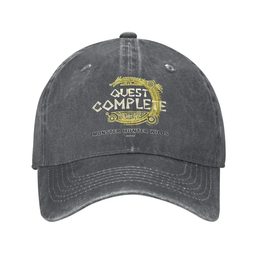 Hunter Wilds Men Women Baseball Caps Forbidden Lands Research Commission Distressed Denim Hats Vintage Outdoor Headwear