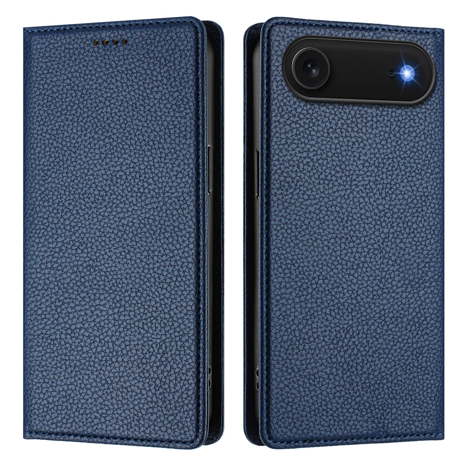 

For iPhone 17 Air Wallet Case RFID Blocking Litchi Texture Leather Mobile Cover Dark Blue