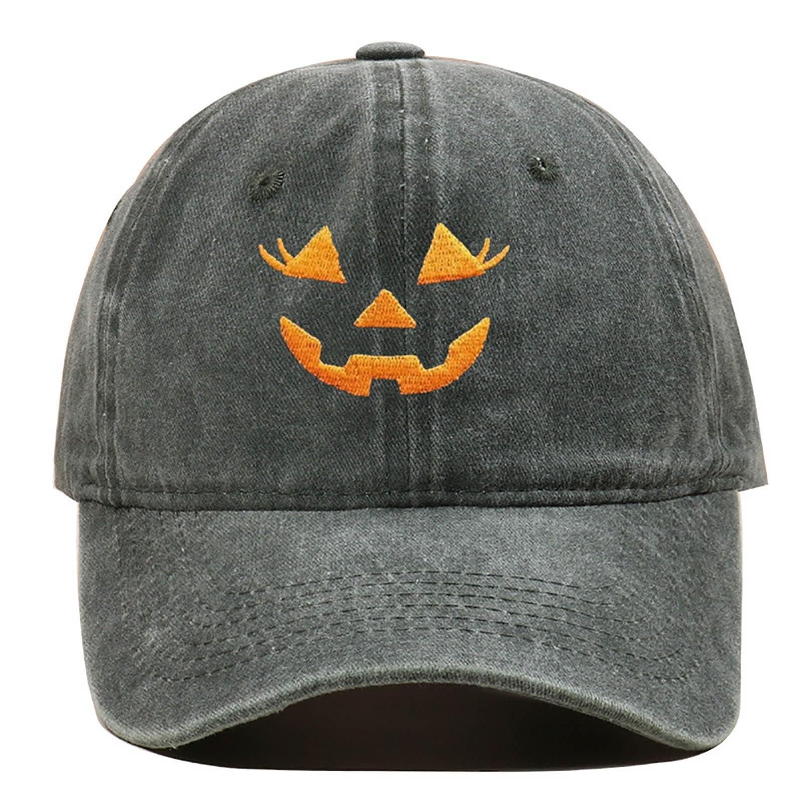 

Halloween Cap Mens Womens Embroidered Distressed Adjustable Sun Hat Cotton Funny Hats One Size