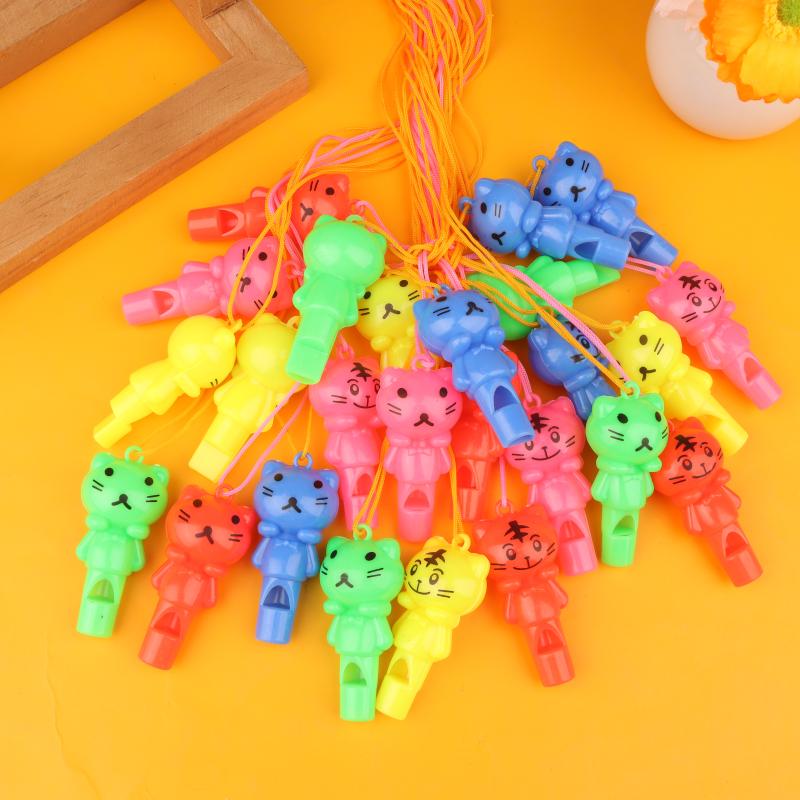 25Pcs Random Style Cute Animal Cat Plastic Whistle Referee Sport Cheerleading Toys And Kids Children Birthday Party Favors Gifts