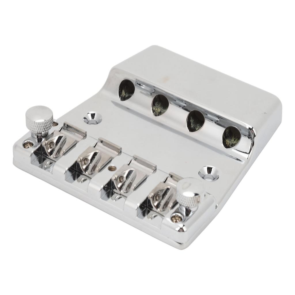 Electric Bass Bridge Replacement 4 Strings Height Adjustable Zinc Alloy Roller String Saddle Bass