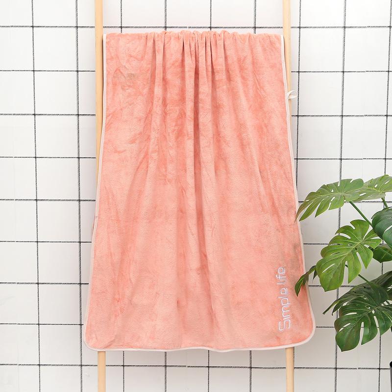 

70 * 140 Банное полотенце 400г Вышитое Ультратонкое волокно Большое банное полотенце Подарок Утолщенное, Впитывающее и Мягкое 70*140