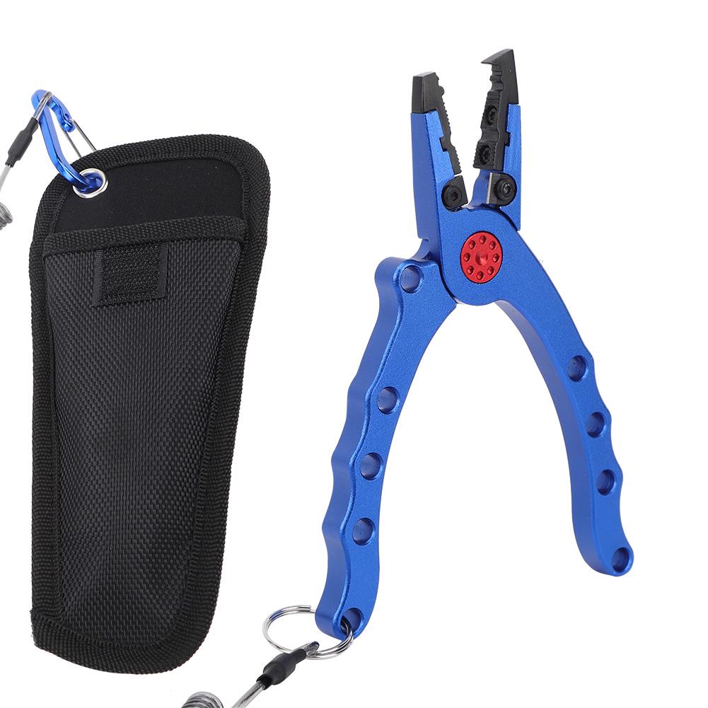 Aluminium Alloy Opening Ring Fishing Pliers Scissors Line Cutter Hook Remover Tool with Storage Bag