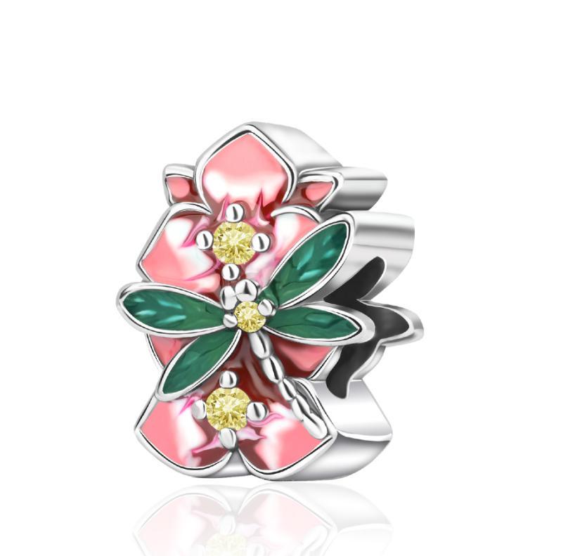 New copper Colorful Butterfly Dragonfly Flower Charm Compatible With Authentic Pendant Bracelets Necklaces Women Do It Yourself Fine Jewellery