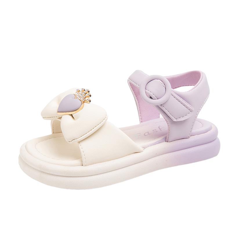 Mädchen Prinzessin Sandalen mit Krone Mode Kinder Schleife Strass Sandalen Kinder Sommer Strand Schuhe Anti-Rutschig Größe 26-37