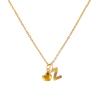 Doreen Box Gold Plated Heart Letter  Pendant  Necklace 304 Stainless Steel Chain Necklace For Women, Stylish Gift 45cm+ 5cm,1PC
