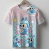 Girl Pink T-shirt Cotton Cute Anime Tees Short Sleeve Trend Kawaii Cartoon Kids Casual Street Clothes Party Birthday Gift