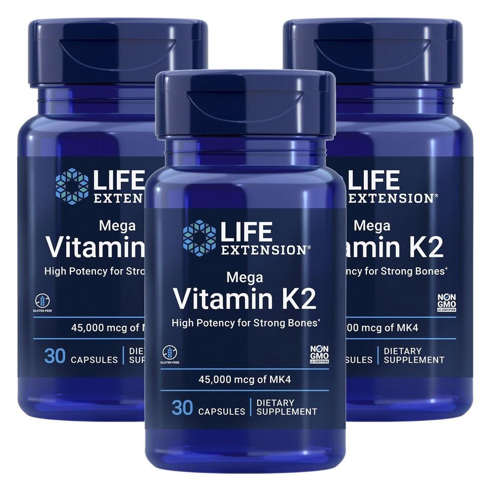 Life Extension Mega Vitamin K2 MK4 45,000mcg Capsules 3 pcs 30 Tablets