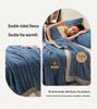 Single Piece Thickened Velvet Flannel Bed Sheet - Warm Autumn/Winter Coral Fleece Duvet Cover & Blanket
