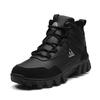 Men's Winter Fur Lined High-Top Hiking Sneakers Outdoor Slip-On Casual Lace-Up Waterproof Ankle Boots Warm Snow Boots for Male Short Booties
