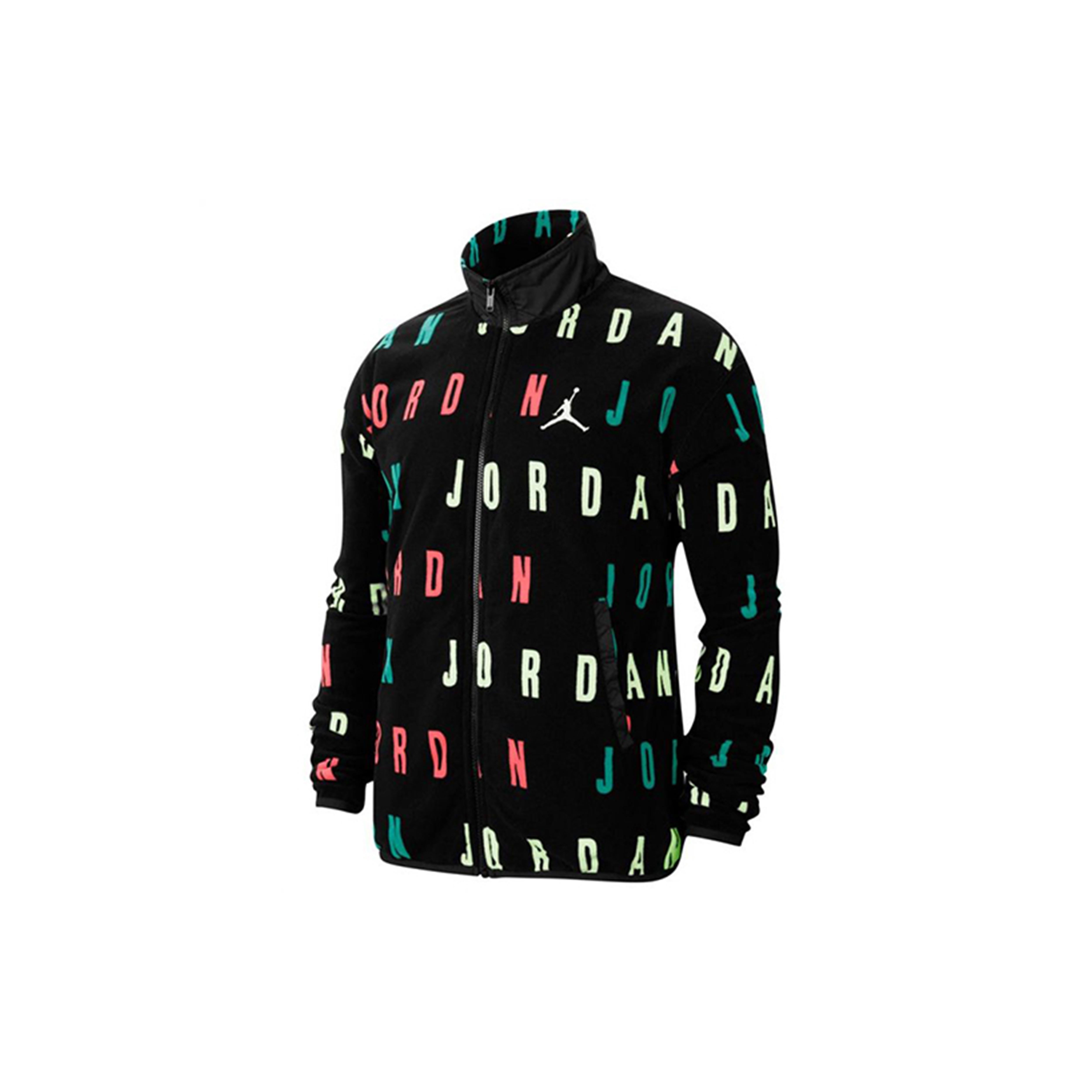 Air Jordan Jumpman Logo Printing Windproof Stand Collar Jacket Black Men s CT3571-010 XL