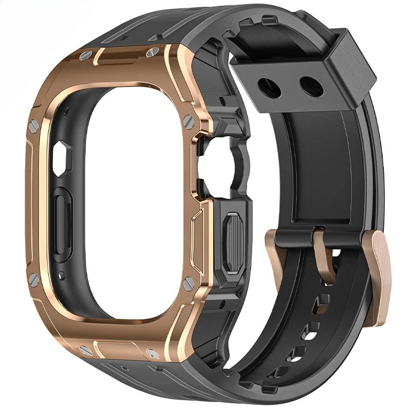 Case+Strap for Apple Watch Band Ultra 2 49mm Modification Kit TPU Case Sport Rubber Strap for Iwatch Series Ultra 49mm Bracelet
