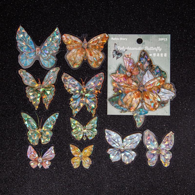 Laser Butterfly 3d Hot Stamping Diy Creative Decorative Sticker For Scrapbook