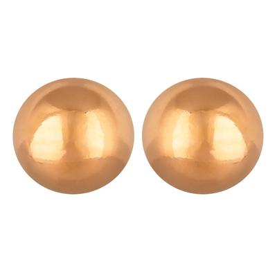 [R4861] - Pink Steel 'Balls' Earrings (gold Pink) - 4 Mm