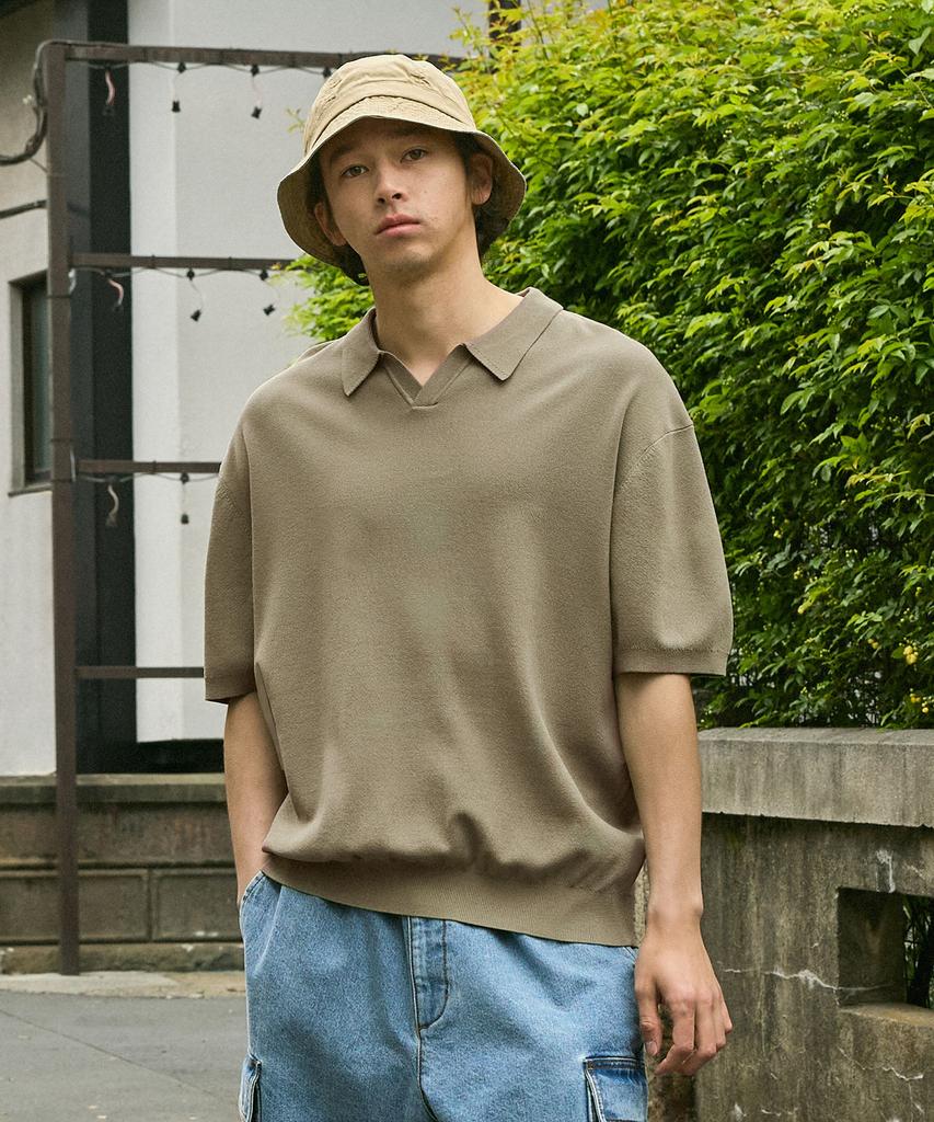 MINIMALPROJECT Linen-Like Cool Dry Open Collar Knit Mnt108 / 6 Colors