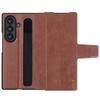 Case for Galaxy Z Fold7 5G - PC+Leather/PU, Brown, With Card Holder