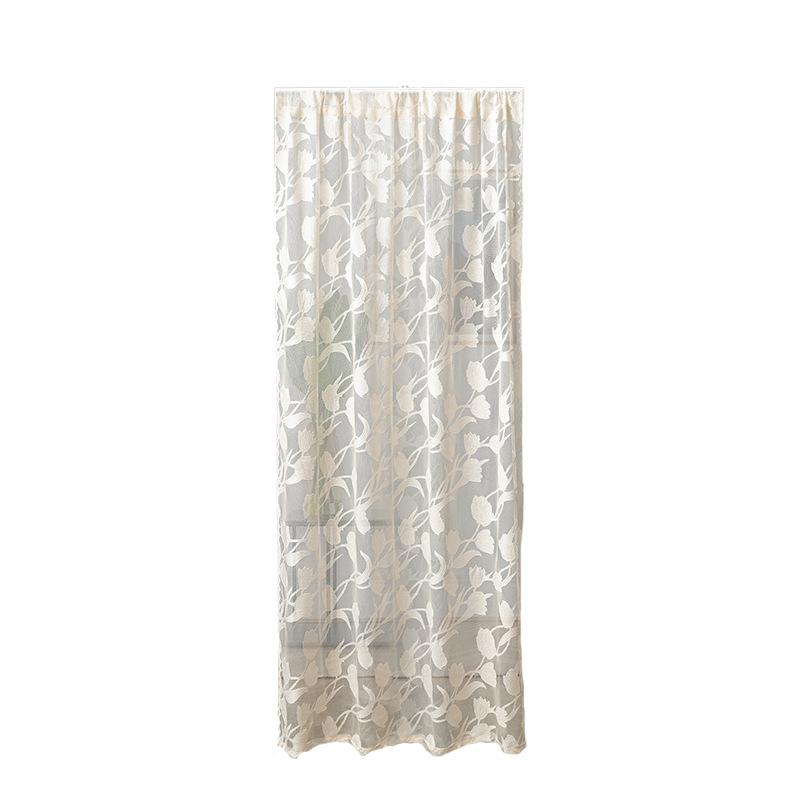 Beige Modern Einfach Tulpe Spitze Blume Türvorhang Wohnzimmer Esszimmer Arbeitszimmer Licht Luxus Premium Spitze Türvorhang