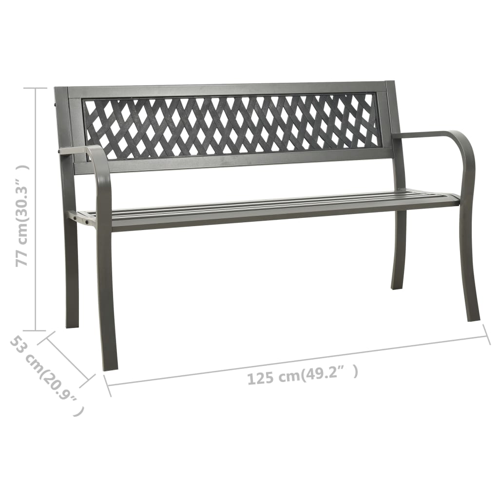 Garden Bench 125 cm Steel Gray