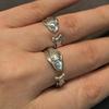 Niche Simple Fish Shaped Ring Distressed Gold Vintage Adjustable Ring Silver Alloy Retro Open Ring Unisex