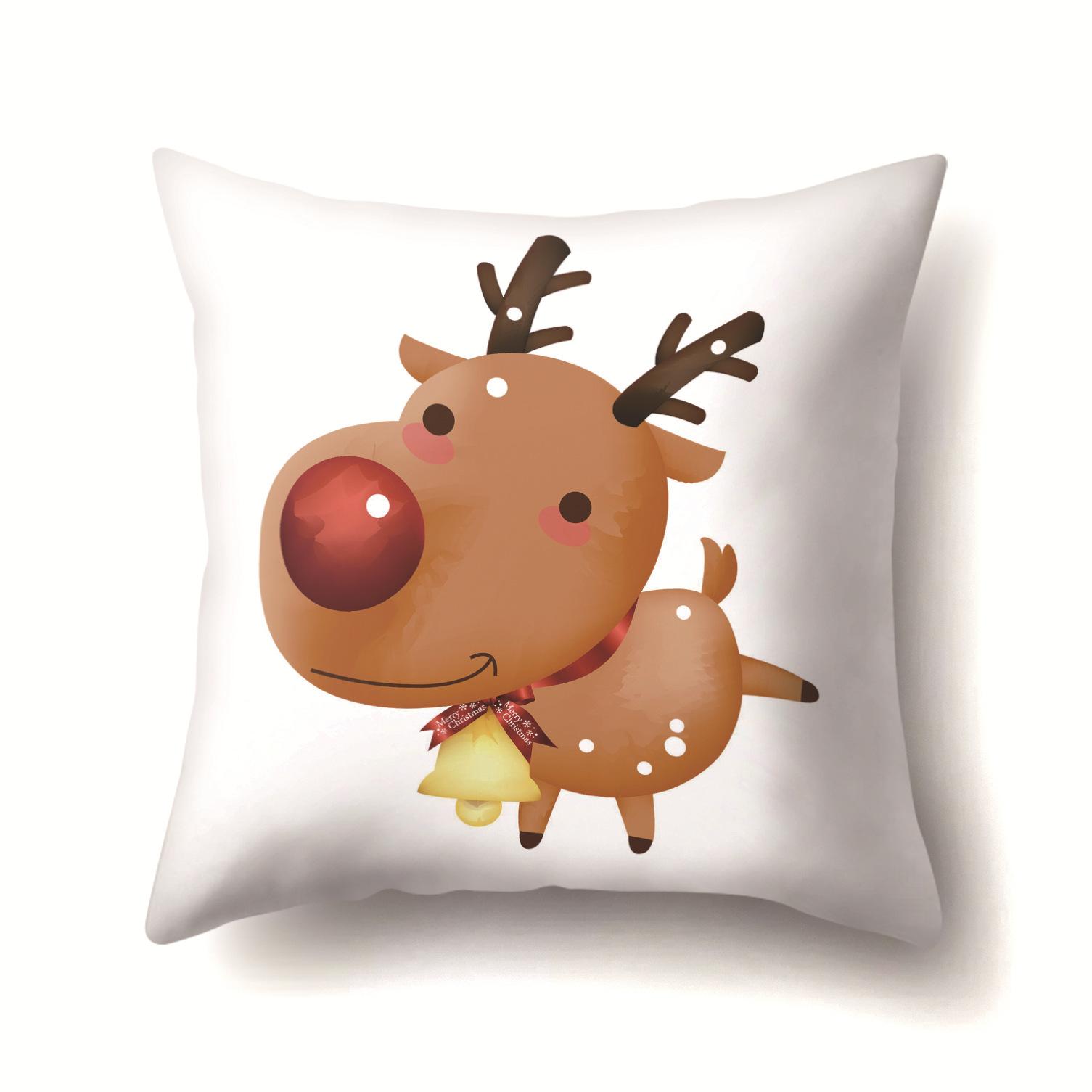 

Christmas Elk Santa Sofa Cushion Polyester Pillow Car Pillow Cover Premium Durable Quality Useful Practical Reliable 45*45cm
