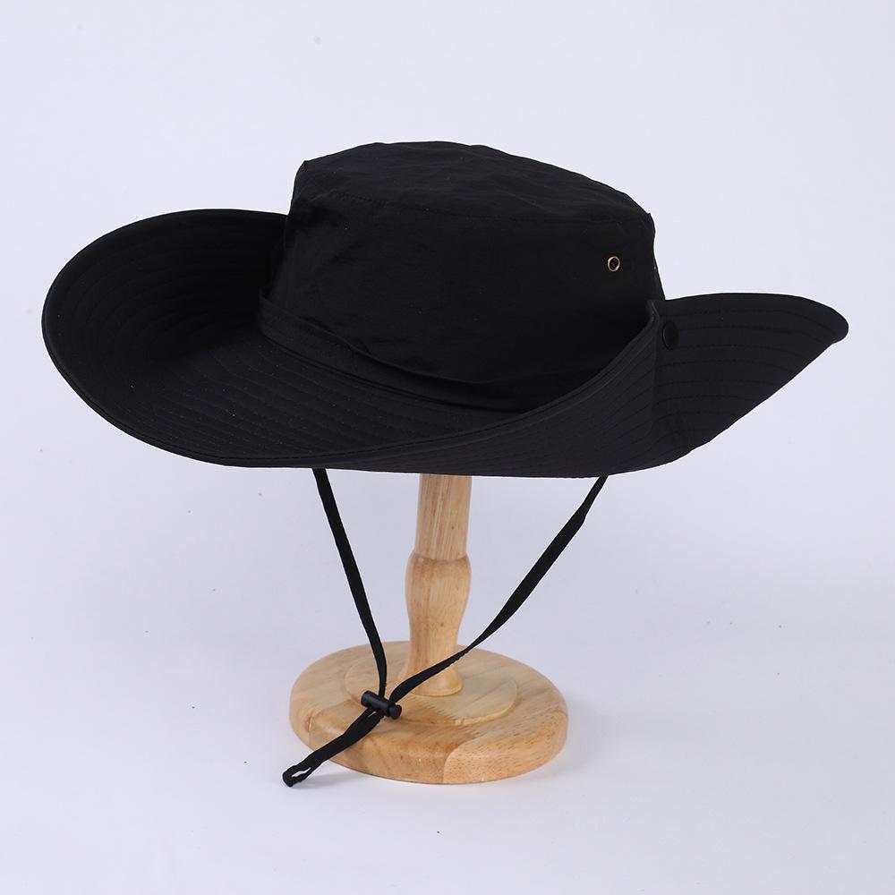 Summer Cowboy Hat Bucket Hat Women's Outdoor Big Brim Fishing Hat Hiking Camping Sun Protection Quick Drying Big Brim Adjustable