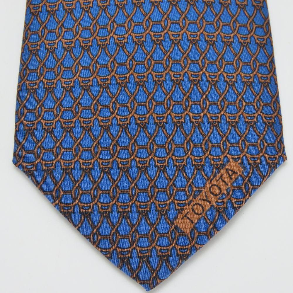 Gebrauchte HERMES Krawatte Toyota Limited Edition Seide Blau Braun Anzug