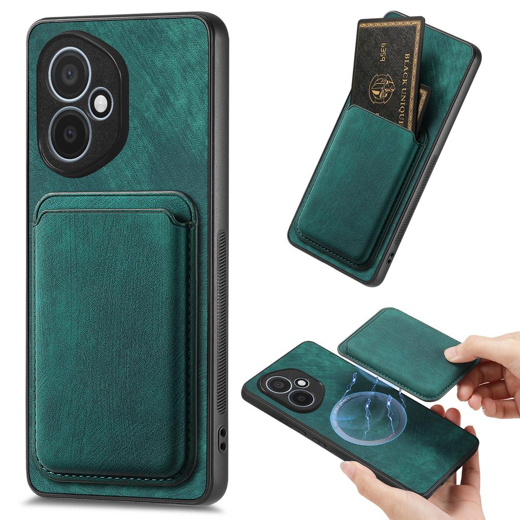 For Honor 400 5G (Global) Magnetic Case Leather Back Cover with Detachable Card Holder