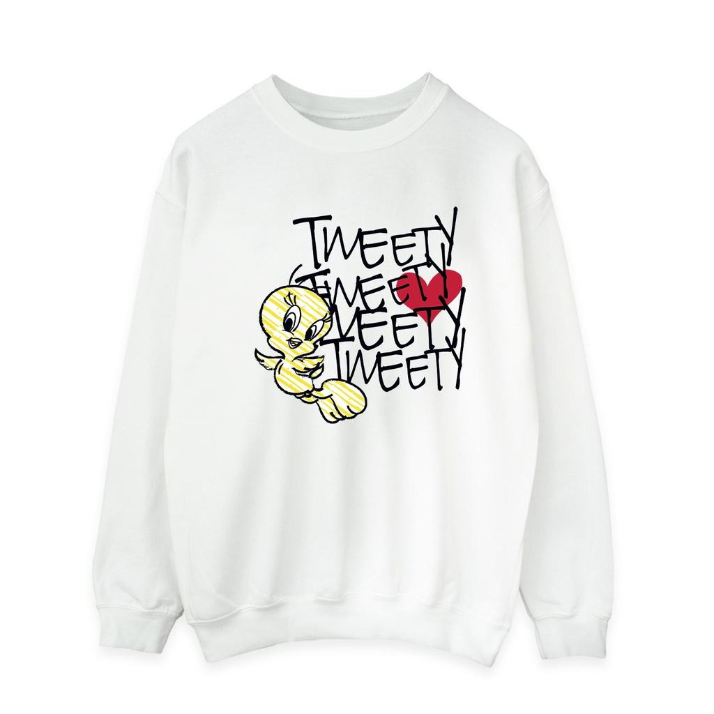 Looney Tunes Mens Tweety Love Heart Sweatshirt