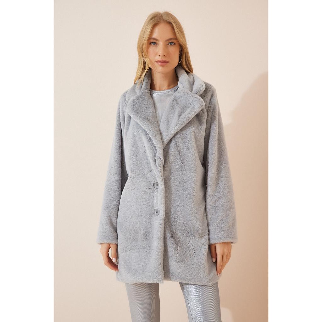 Knochen-Kunstpelzmantel für Damen Rv00072