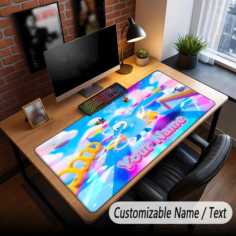 Custom Name Text Big Mouse Pad,Fall Guys Soft Non Slip Extended Desk Mat For Home Office
