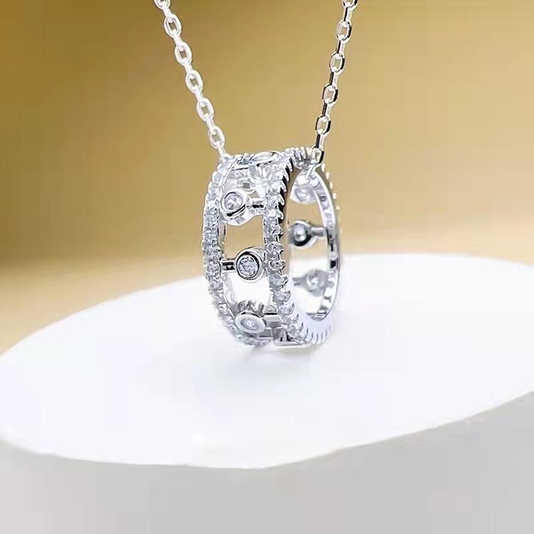 

Lulu Tong 2022 S925 Silver Dewdrop Diamond Necklace - Women s Retro Court Style Clavicle Pendant. 925 Silver белый